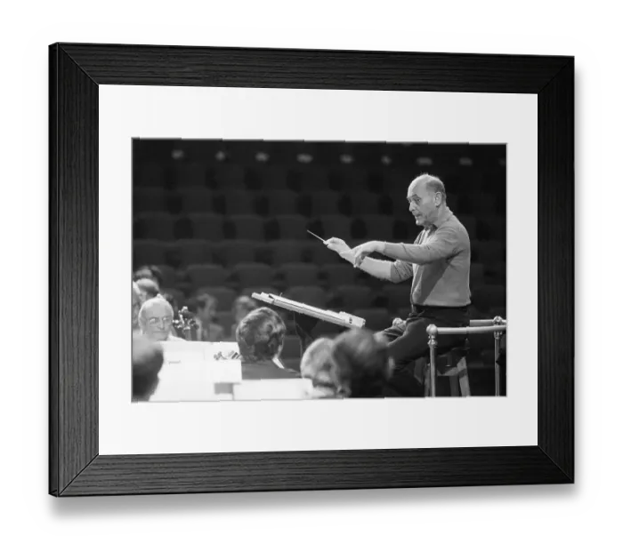 Framed Print : Sir Georg Solti Conducting Orchestra