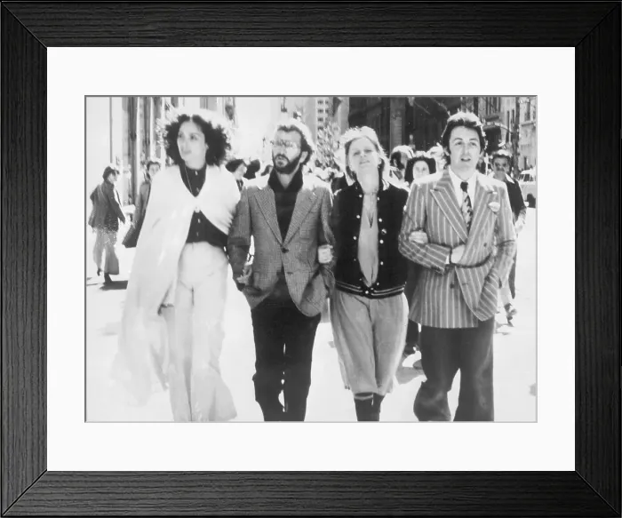 Framed Print : Paul Mccartney / Ringo Starr With Ladies Framed Print : Paul Mccartney / Ringo Starr With Ladies