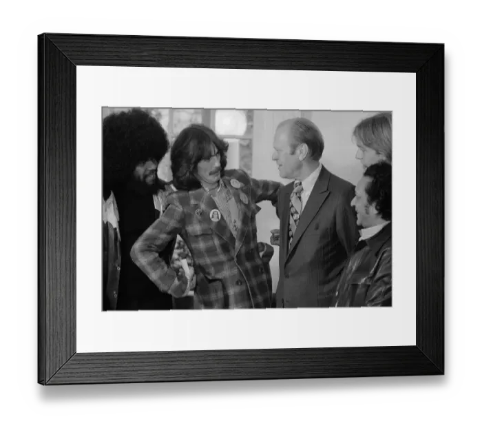 Framed Print : Gerald Ford Conversing with George Harrison and Organist Framed Print : Gerald Ford Conversing with George Harrison and Organist
