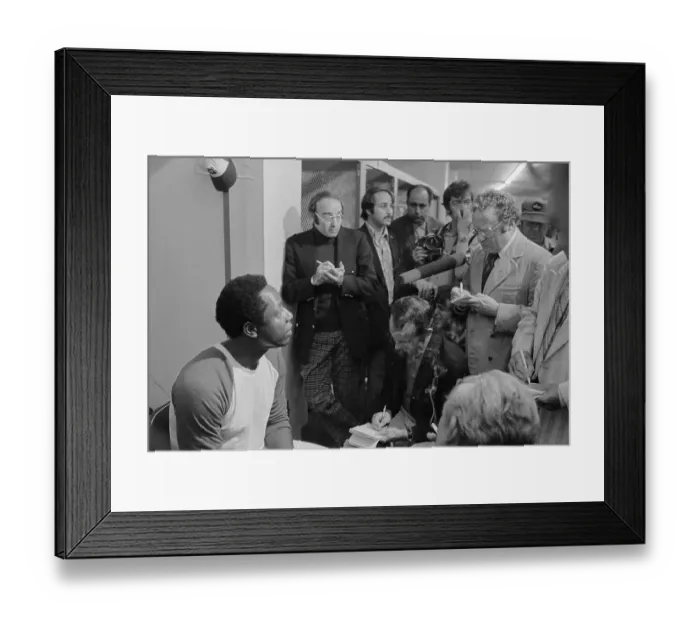 Framed Print : Hank Aaron Talking to the Media Framed Print : Hank Aaron Talking to the Media