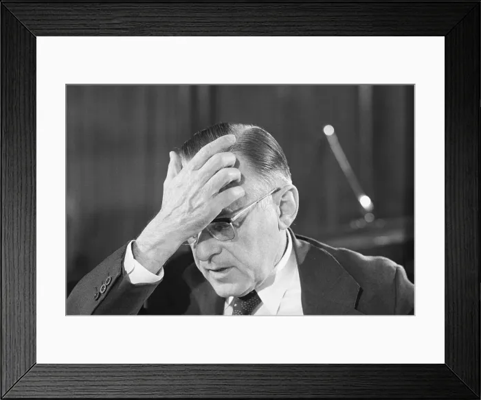Framed Print : Earl Butz with Hand on Forehead