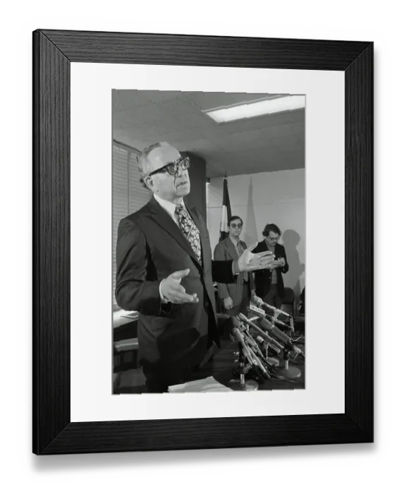 Framed Print : Saul Marks Making Announcement Framed Print : Saul Marks Making Announcement