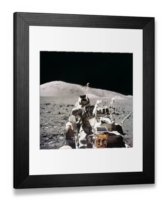 Framed Print : Astronaut Harrison H. Schmitt Driving Lunar Rover Framed Print : Astronaut Harrison H. Schmitt Driving Lunar Rover