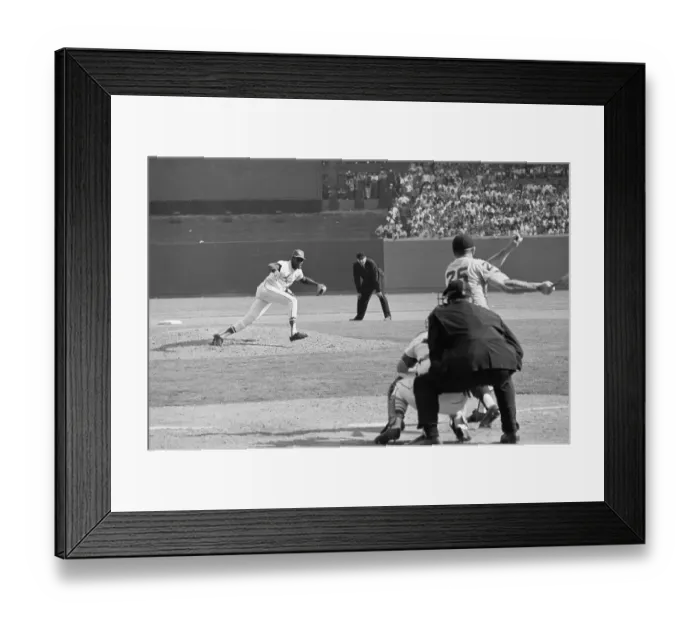 Framed Print : Pitcher Striking Player Out;World Series Framed Print : Pitcher Striking Player Out;World Series