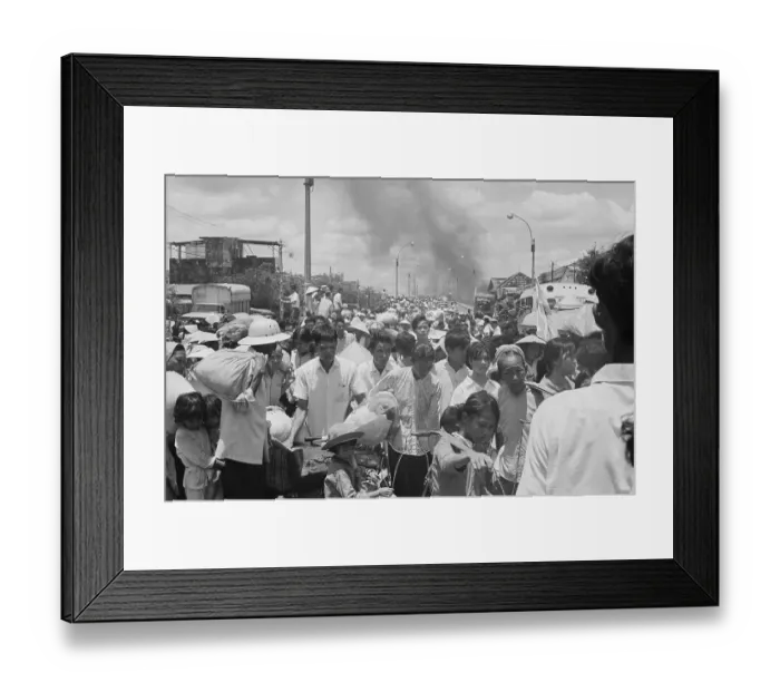 Framed Print : Refugees Fleeing Battle in Saigon Framed Print : Refugees Fleeing Battle in Saigon