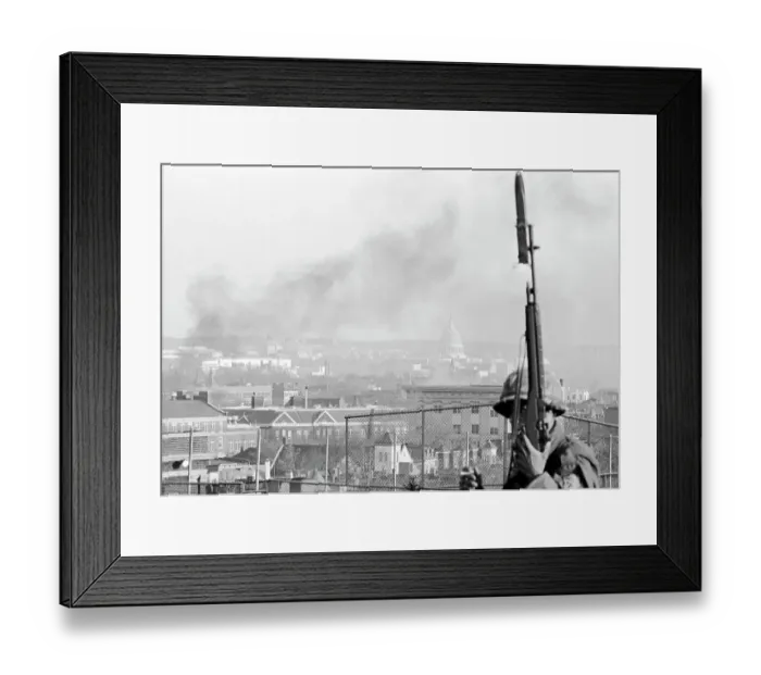 Framed Print : Smoke Over Capital Building During Riot Framed Print : Smoke Over Capital Building During Riot