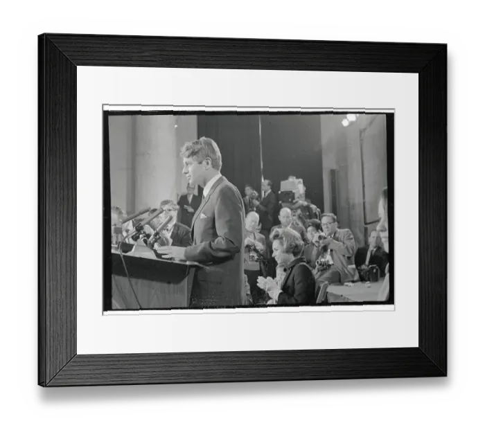 Framed Print : Robert F. Kennedy Speaking at Podium Framed Print : Robert F. Kennedy Speaking at Podium