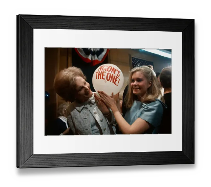 Framed Print : Pat Nixon Holding Balloon Supporting Father Framed Print : Pat Nixon Holding Balloon Supporting Father