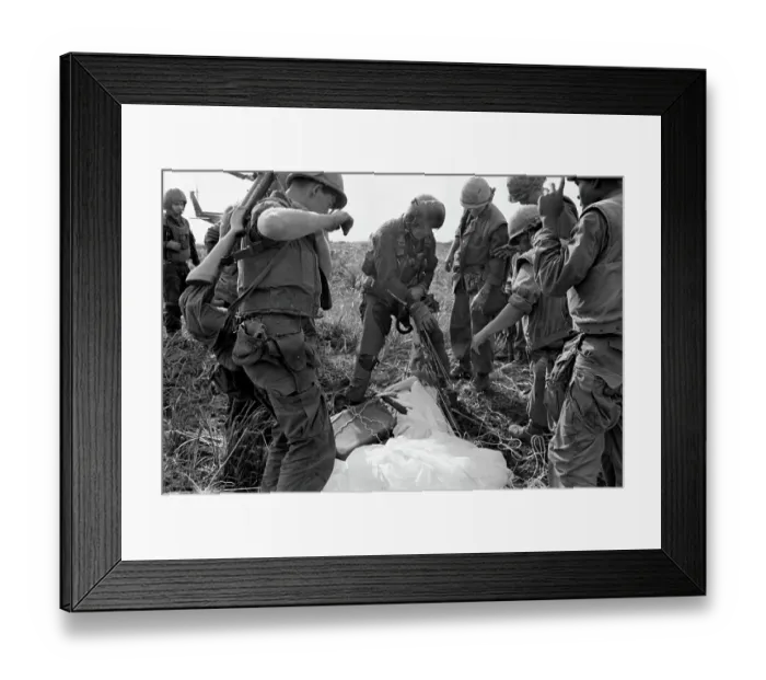 Framed Print : Soldiers Regrouping after Plane was Shot Down