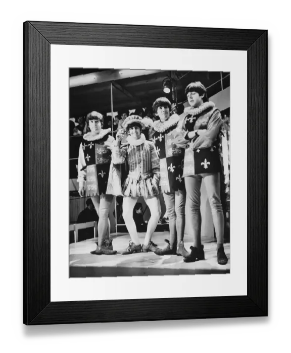 Framed Print : The Beatles Wearing Elizabethan Clothing Framed Print : The Beatles Wearing Elizabethan Clothing