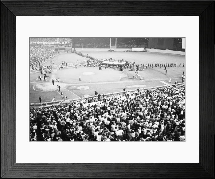 Framed Print : The Beatles in Concert in Shea Stadium