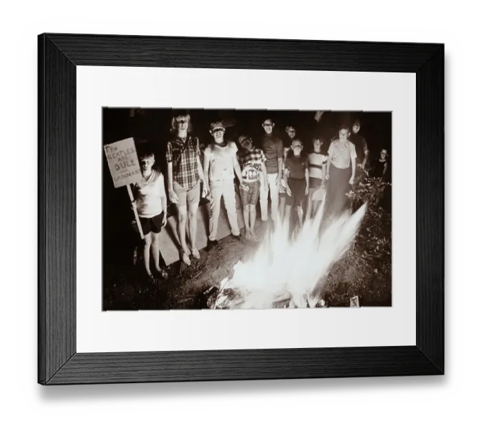 Framed Print : Teenagers Protest Against The Beatles