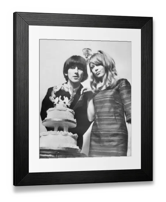 Framed Print : George Harrison and Patti Boyd Harrison Cut Their Wedding Cake Framed Print : George Harrison and Patti Boyd Harrison Cut Their Wedding Cake