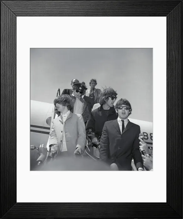 Framed Print : The Beatles Coming Off the Plane Framed Print : The Beatles Coming Off the Plane