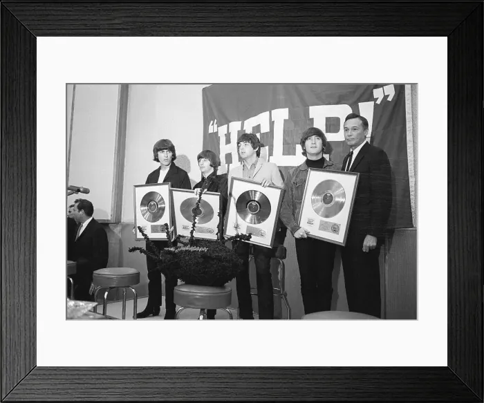 Framed Print : The Beatles Holding Gold Records Framed Print : The Beatles Holding Gold Records