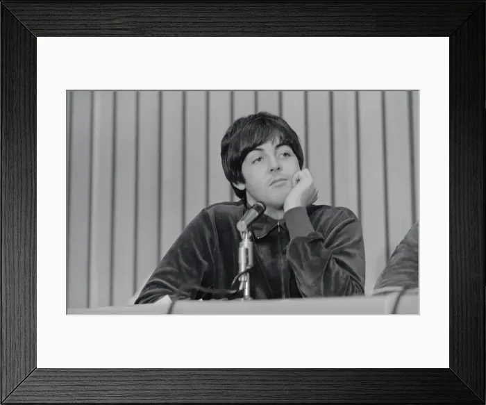Framed Print : Paul McCartney at a Press Conference Framed Print : Paul McCartney at a Press Conference