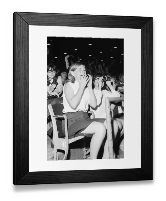 Framed Print : Girl Crying During Beatles Concert Framed Print : Girl Crying During Beatles Concert
