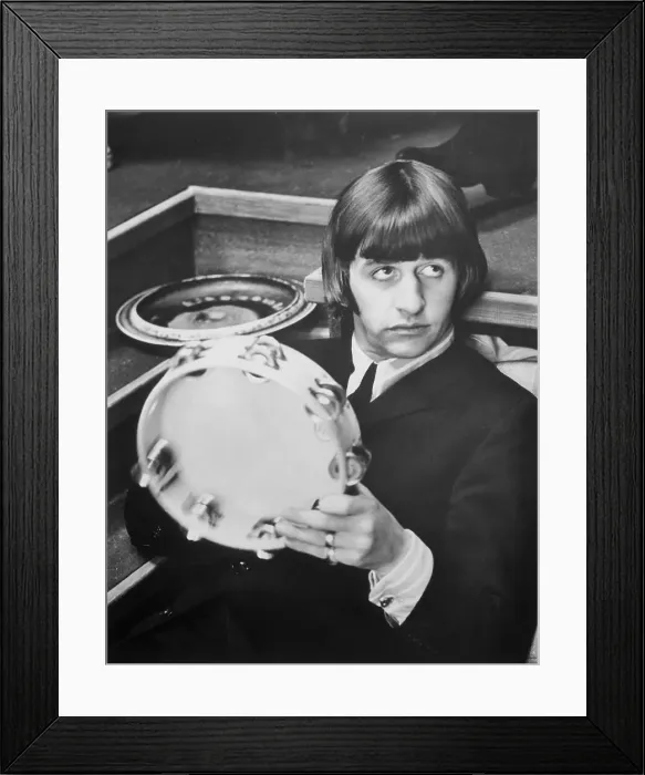 Framed Print : Ringo Starr Holding Tambourine