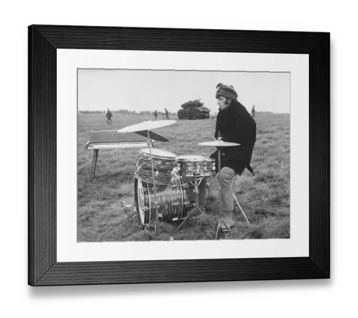 Framed Print : Ringo Starr in Field with His Drums Framed Print : Ringo Starr in Field with His Drums