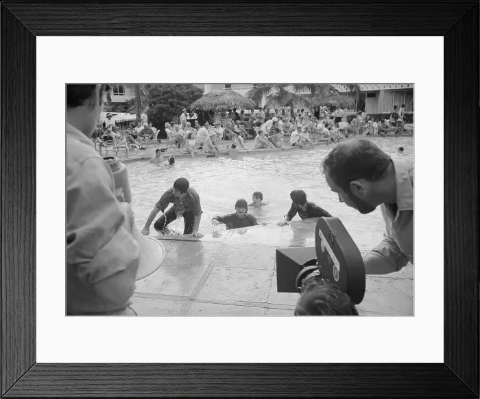 Framed Print : The Beatles in a Movie Scene Framed Print : The Beatles in a Movie Scene