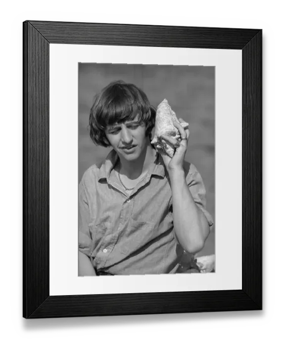 Framed Print : Ringo Starr Listening to a Seashell
