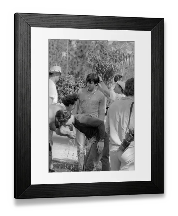 Framed Print : George Harrison and Paul McCartney Preparing for Movie Framed Print : George Harrison and Paul McCartney Preparing for Movie