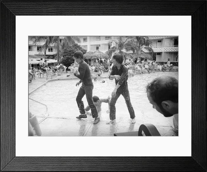 Framed Print : Paul McCartney and George Harrison Filming a Movie Framed Print : Paul McCartney and George Harrison Filming a Movie