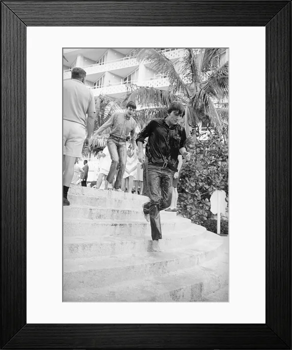 Framed Print : Paul McCartney and George Harrison Filming a Movie Framed Print : Paul McCartney and George Harrison Filming a Movie