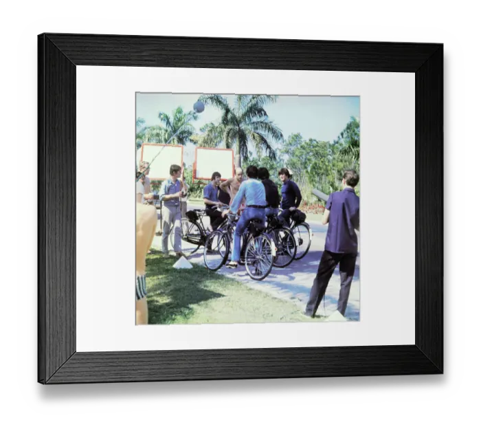 Framed Print : Beatles Talking with a Production Crew