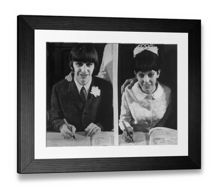Framed Print : Ringo Starr and Bride Signing Register Framed Print : Ringo Starr and Bride Signing Register