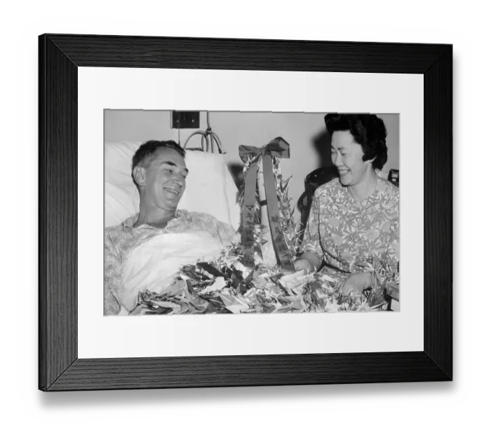 Framed Print : Edwin Reischauer and Wife Haru Admiring Gift Framed Print : Edwin Reischauer and Wife Haru Admiring Gift