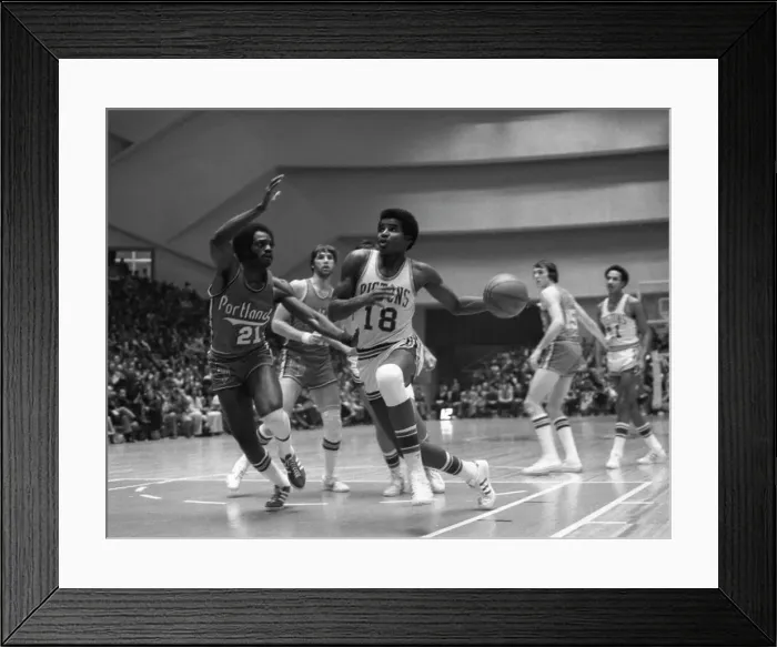 Framed Print : Curtis Rowe Drives Past Sidney Wicks Framed Print : Curtis Rowe Drives Past Sidney Wicks
