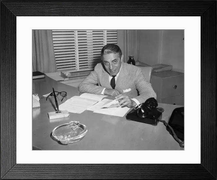 Framed Print : Aristotle Onassis Sitting at His Office Desk Framed Print : Aristotle Onassis Sitting at His Office Desk