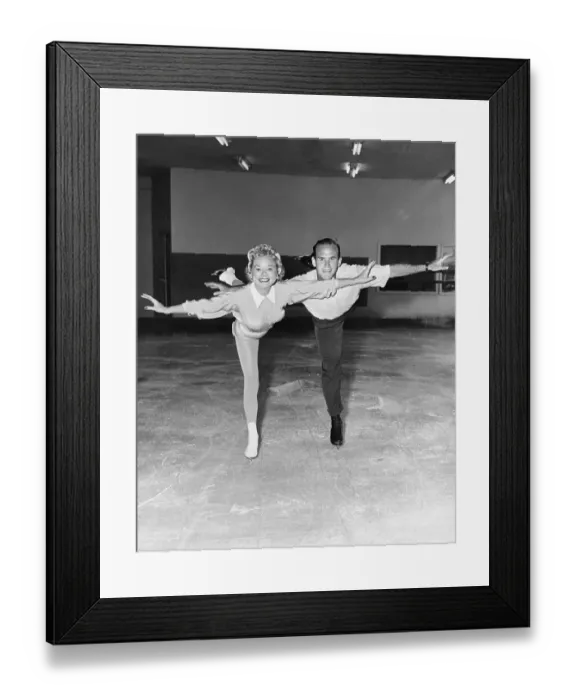 Framed Print : Sonja Henie and Dick Button Ice Skating Together Framed Print : Sonja Henie and Dick Button Ice Skating Together