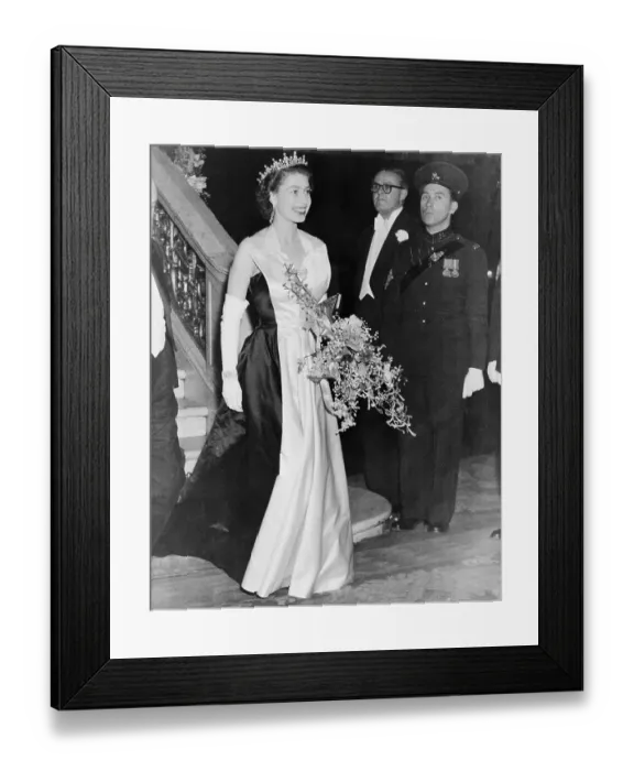 Framed Print : Queen Elizabeth Leaving Empire Theatre Framed Print : Queen Elizabeth Leaving Empire Theatre