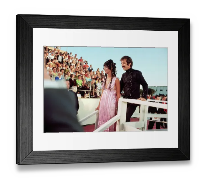 Framed Print : Sonny and Cher Posing for Camera at Academy Awards Framed Print : Sonny and Cher Posing for Camera at Academy Awards