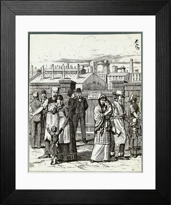 Framed Print : Workingmen Effected by Tariff Framed Print : Workingmen Effected by Tariff