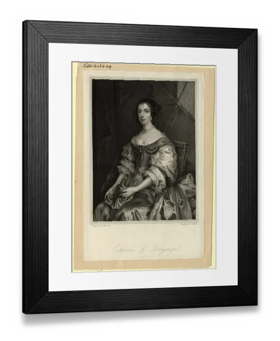 Framed Print : Portrait of Catherine of Braganzal by Benjamin Holl Framed Print : Portrait of Catherine of Braganzal by Benjamin Holl