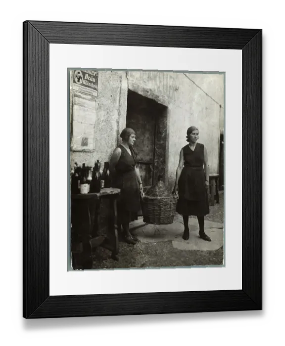Framed Print : x. Lugana, Italy: Two women at the Asti wine cellar, staring at the wine Framed Print : x. Lugana, Italy: Two women at the Asti wine cellar, staring at the wine