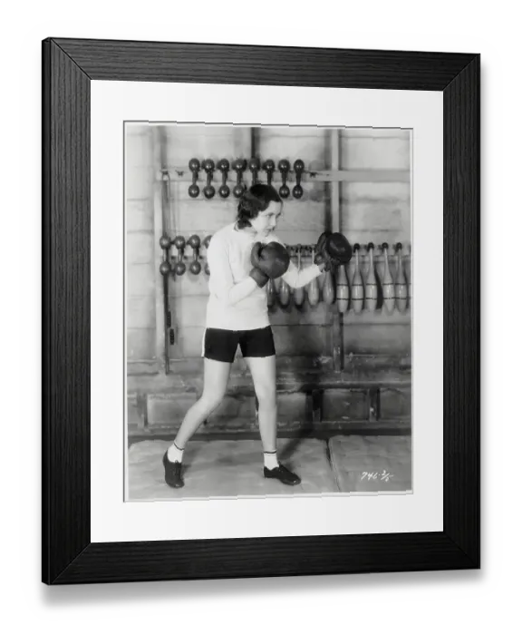 Framed Print : Mary Brian Practicing Boxing for Film
