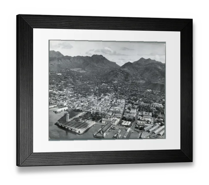 Framed Print : Aerial View of Honolulu Hawaii Framed Print : Aerial View of Honolulu Hawaii