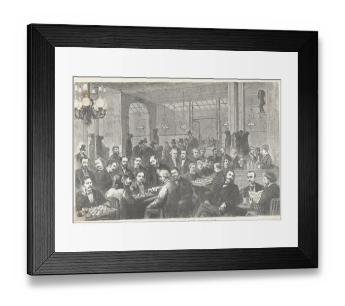 Framed Print : French Chess Salon Framed Print : French Chess Salon