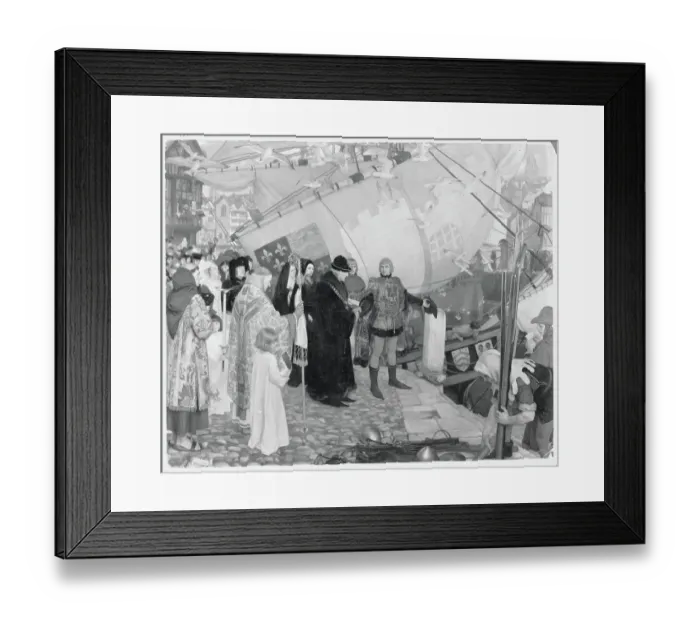 Framed Print : Sebastian and John Cabot Boarding Ship Framed Print : Sebastian and John Cabot Boarding Ship