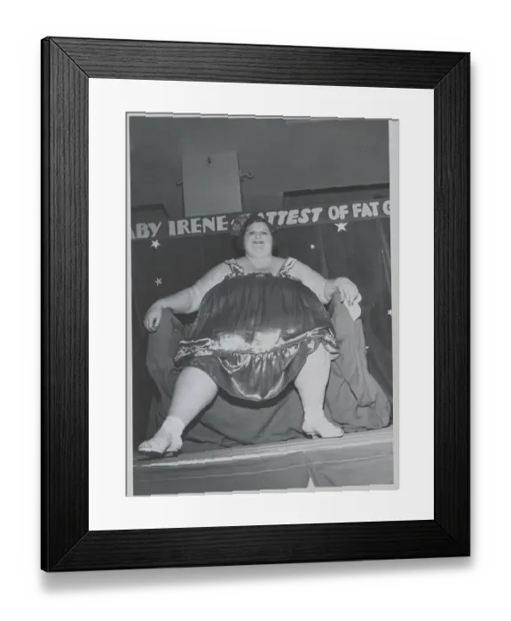 Framed Print : Portrait of Circus Fat Woman Framed Print : Portrait of Circus Fat Woman