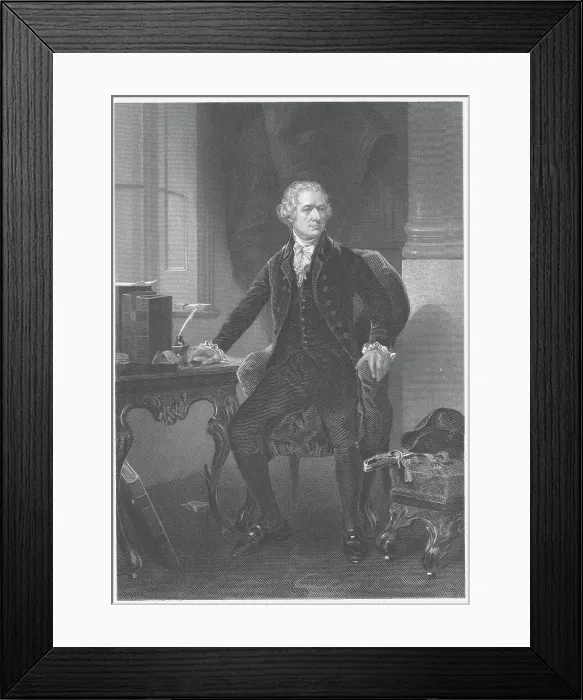 Framed Print : Engraved Portrait of Hamilton after Alonzo Chappel Framed Print : Engraved Portrait of Hamilton after Alonzo Chappel