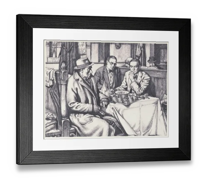 Framed Print : Men Playing Chess Framed Print : Men Playing Chess