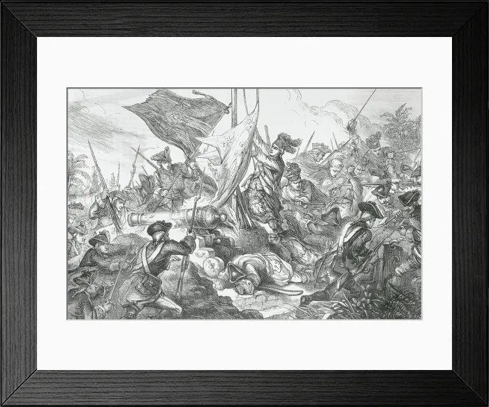 Framed Print : British Taking Fort Louis Framed Print : British Taking Fort Louis
