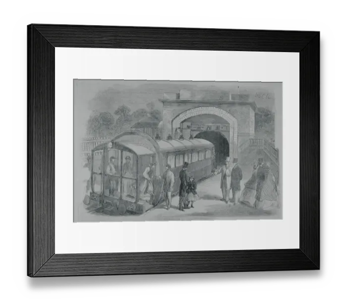 Framed Print : Pneumatic Train Pulling into Station Framed Print : Pneumatic Train Pulling into Station