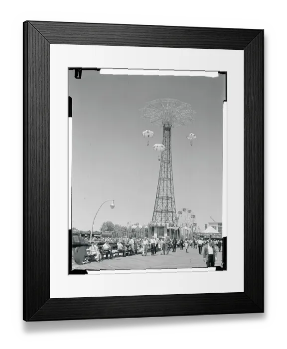 Framed Print : Parachute Jump on Boardwalk at Coney Island Framed Print : Parachute Jump on Boardwalk at Coney Island