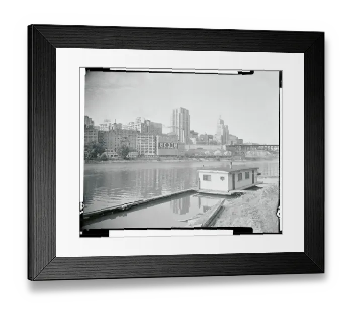 Framed Print : View of Riverside Buildings Framed Print : View of Riverside Buildings